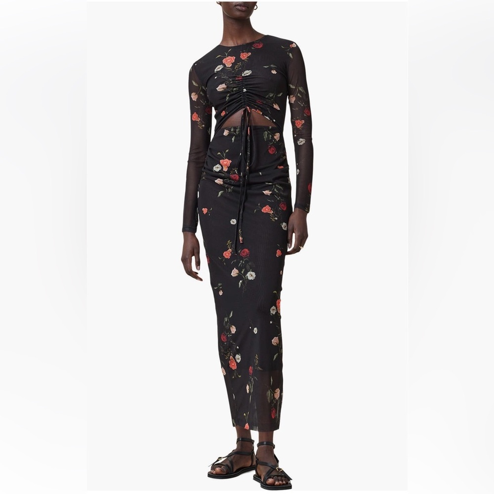 AllSaints Kathy Long Sleeve Mesh Dress